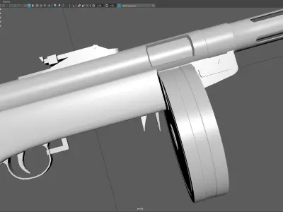 Low Poly Suomi KP31 SMG 3D Model Low-poly 3D model