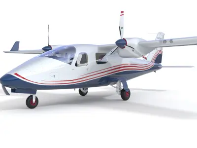 Aircraft Electric NASA Maxwell X-57 Mod II with Interior 3D model
