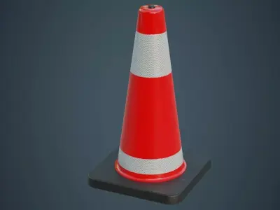 Traffic Cone 5A Low-poly 3D model