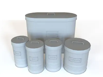 container set of canisters 3D model