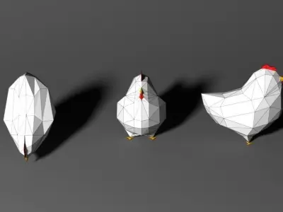 Low Poly Chicken Low-poly 3D model