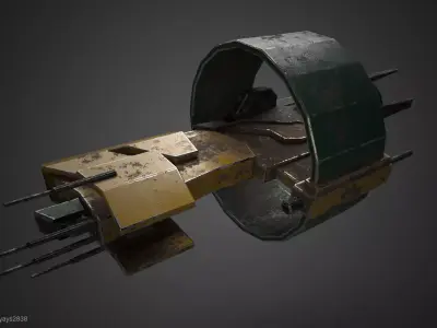 SciFi portal gun Low-poly 3D model