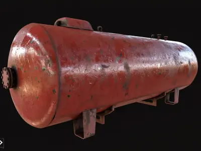 oil tank  with  LGP  tank Low-poly 3D model