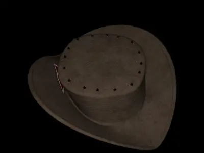 Hat historic old cards Low-poly 3D model