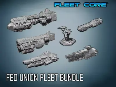 FLEET CORE - FED UNION FLEET BUNDLE 3D Model Pack
