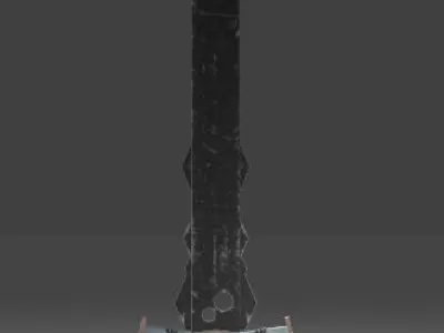Sword-mace sword with blood Free low-poly 3D model