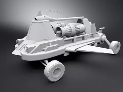 Jet Car Scale model 3D print model