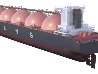 LNG Tanker Cargo Tanker Gas Carrier ship Low-poly 3D model