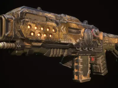 Hammervolt Rifle Low-poly 3D model