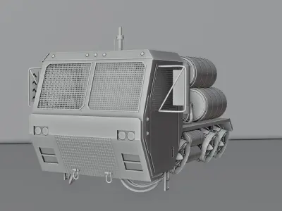 Diesel Punk Truck Design - Retro-futuristic 3D Model 3D model