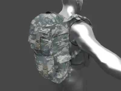 bag military Low-poly 3D model