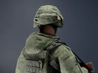 Russian Soldier Ratnik Low-poly 3D model