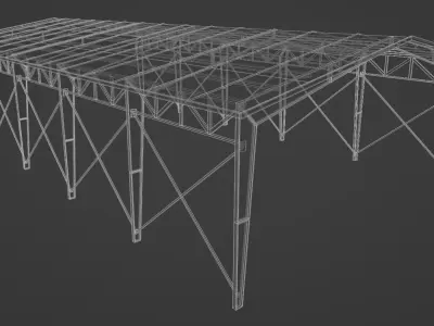 Hangar 3d model Free low-poly 3D model