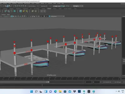 Autodesk Maya  Modelling Texturing And Lighting Of Dock  Low-poly 3D model