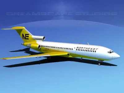 Boeing 727-100 Northeast 3D model