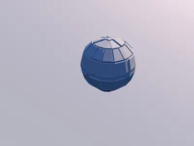 Sci Fi Object No 19 - Pyramid Sphere Torus 2019 Low Poly 3D model