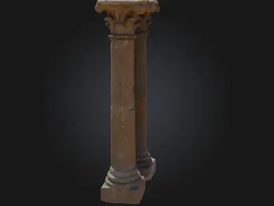Corinthian Pillars  Ornate Columns of Classical Grandeur 3D model
