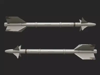 Chinese PL5 Infrared guided Air-to-Air missile PL-5 Low-poly 3D model