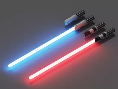 Magica Voxel Lightsaber Models 3D model