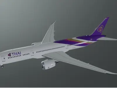 Thai airways Boeing 787 9 3d model Low-poly 3D model