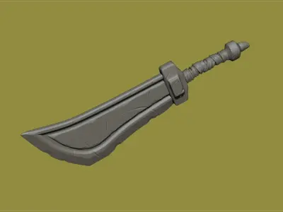 Stylized sword - high-poly sculpt 3D model