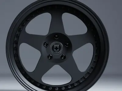 HRE 305 3 Piece Wheels Assembly Pack Low-poly 3D model