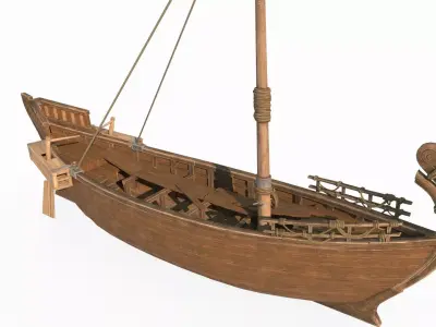 Medieval sailboats 3D model
