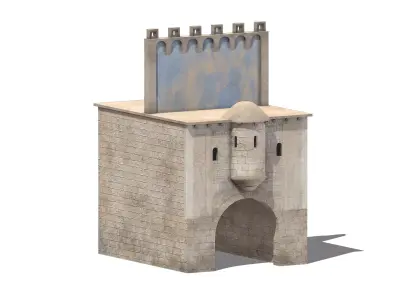 Castle Medieval Middle Ages 01 Low Poly PBR Realistic Low-poly 3D model