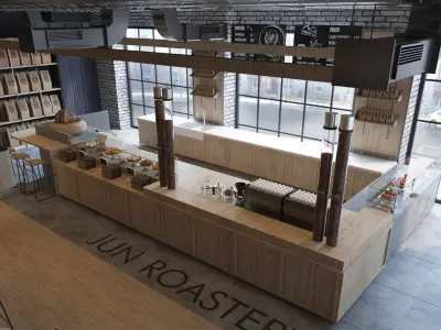 Coffee Roastery Shop Interior 3D model