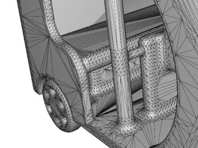 Wooden Auto Rickshaw Toy Low-poly 3D model