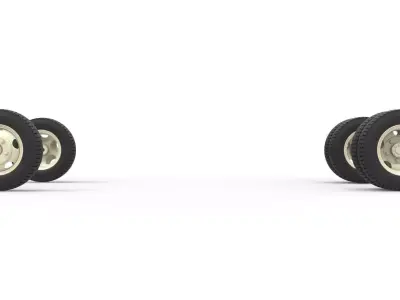 Wheel Set of Vintage truck Scale 1 to 25 3D print model