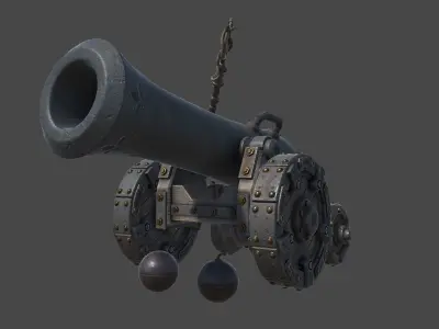 Free Cannon Pack Free low-poly 3D model