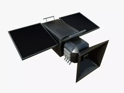 Satellite E06 Steel Black - SciFi Space Design Low-poly 3D model