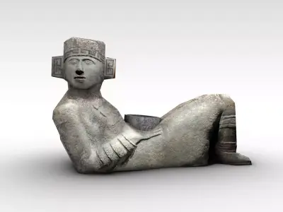 Chad cool aztec statue Low-poly 3D model
