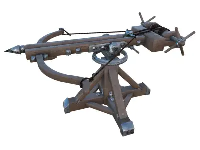 Ballista medieval crossbow Low-poly 3D model