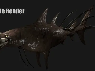 Leviathan Improved 3D Model Textured Sculpted and Rigged 3D model