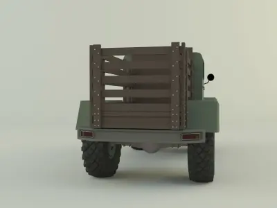 military pickup truck 3D model