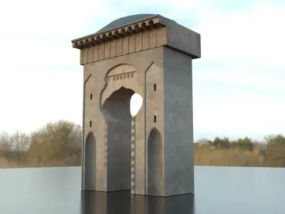 Medieval Middle Eastern Palace gate Low-poly 3D model