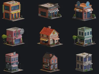 Ultimate City Builder Pack Low-poly 3D model