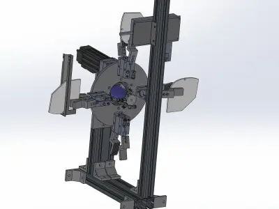 Rotating four-station detection system 3D model