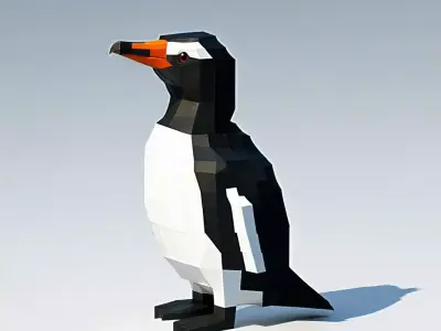 Low Poly Penguin 3D Model Low-poly 3D model