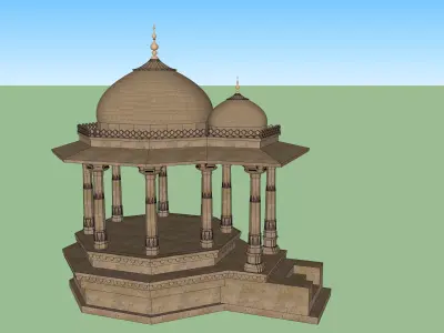 indian jodhpuri stone chatri temple 3D model