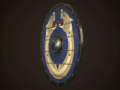 Viking Shield 21 Low-poly 3D model