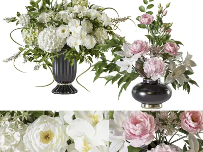 Flower Set 123 Free 3D model