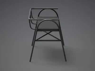 Orpha Metal Settee black finish Low-poly 3D model