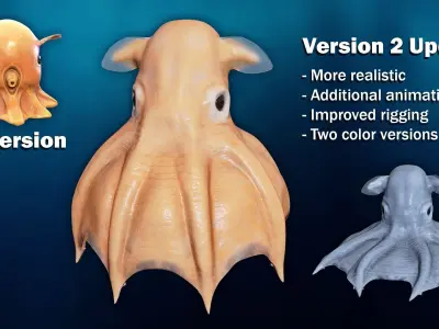 Grimpoteuthis - Dumbo Octopus - Ver 2024  Low-poly 3D model