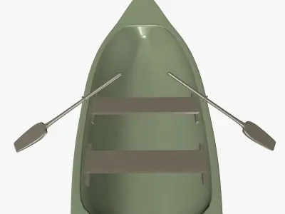 Small Wooden Boat 3D model