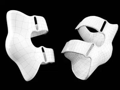 Military sand elbow pads 12 Low-poly 3D model