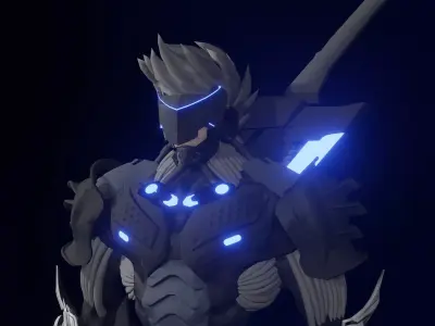 Kidama X man in armor with lights 3D model