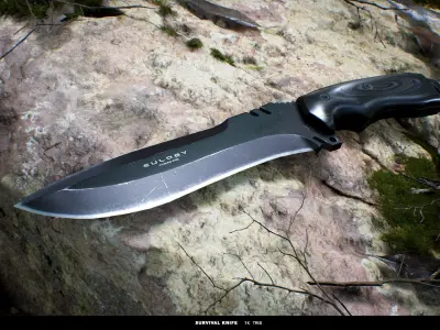 Survival Knife - PBR 3D model Low-poly 3D model